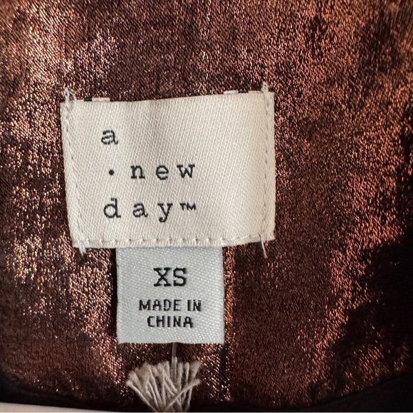 NWT A New Day Oversized Copper Metallic Blazer, Size XS - Picture 6 of 9